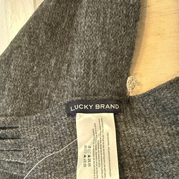 New Lucky Brand Charcoal Knit Scarf Unisex - Picture 2 of 3